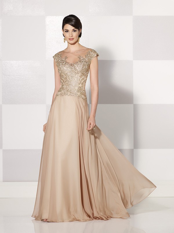 2015-Mother-Of-The-Bride-Dresses-A-line-High-Collar-Floor-Length-Champagne-Chiffon-Appliques