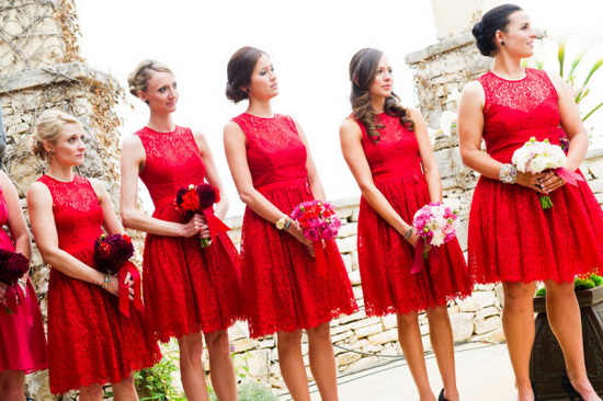 Red-Lace-Bridesmaid-Dresses