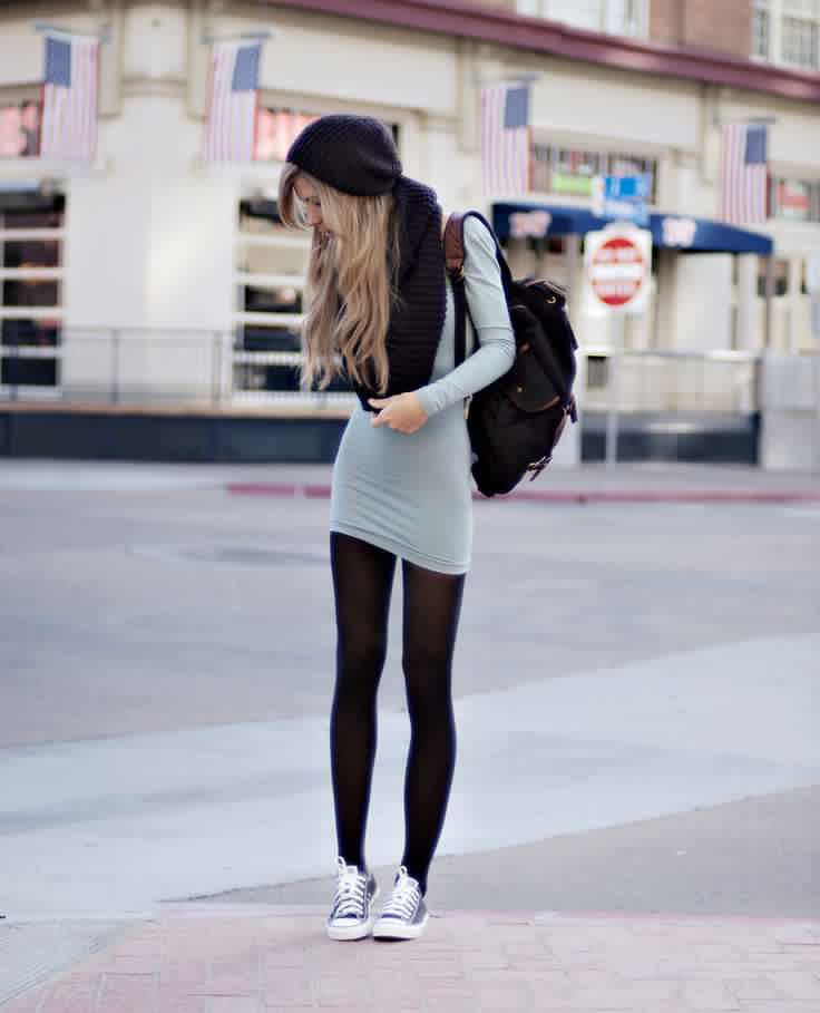 bodycon-dress-and-sneakers.