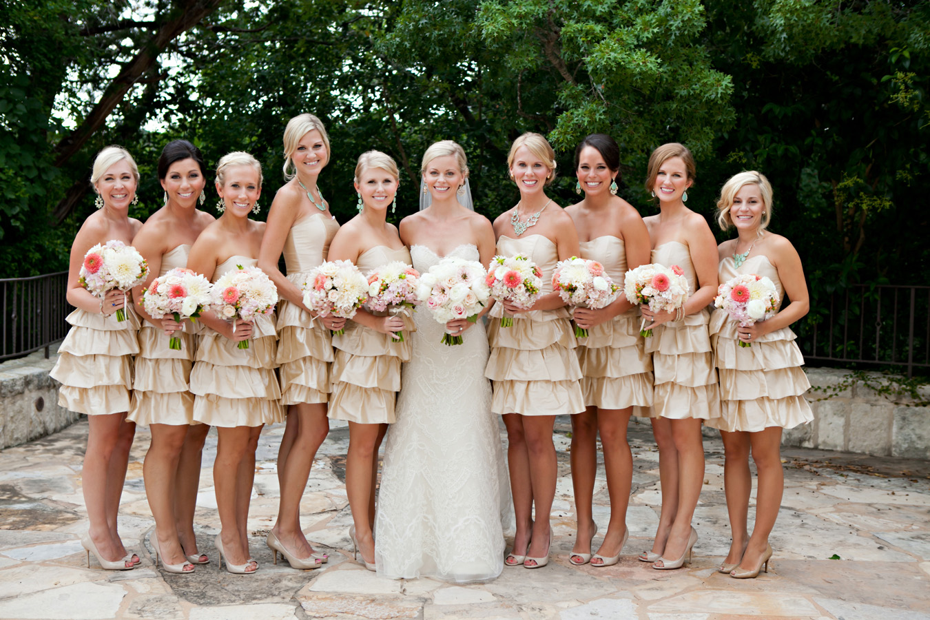 bridesmaids-in-champagne-dresses