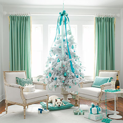 white-christmas-tree-colorful-theme-ideas-decoration-teal-blue-stylish-very-unique-combination-for-holiday-decor-idea