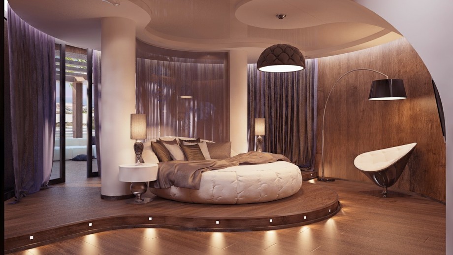 exciting-home-design-futuristic-bedroom-round-bed-picture-