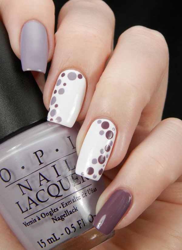 Gray-with-dot-nail.