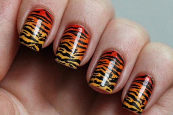 Ombre-Tiger-Print-Nails.