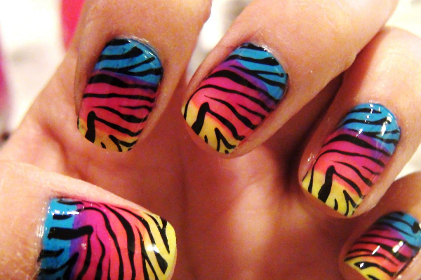 Rainbow-Zebra-Print-Nails.