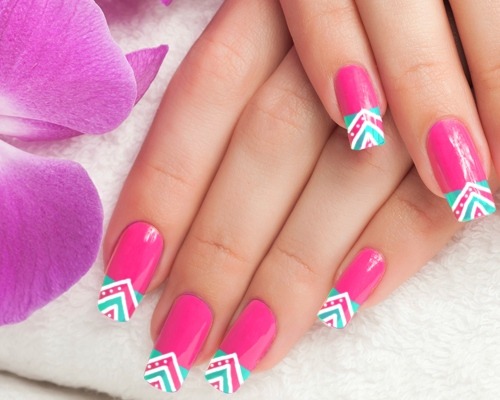 pink-tribal-nail-art-design.