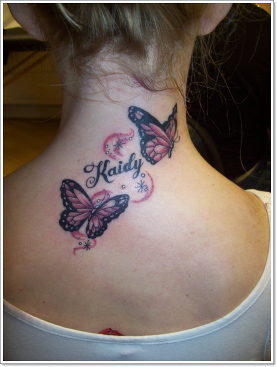 3d-butterfly-tattoo-on-neck-back-for-girls.