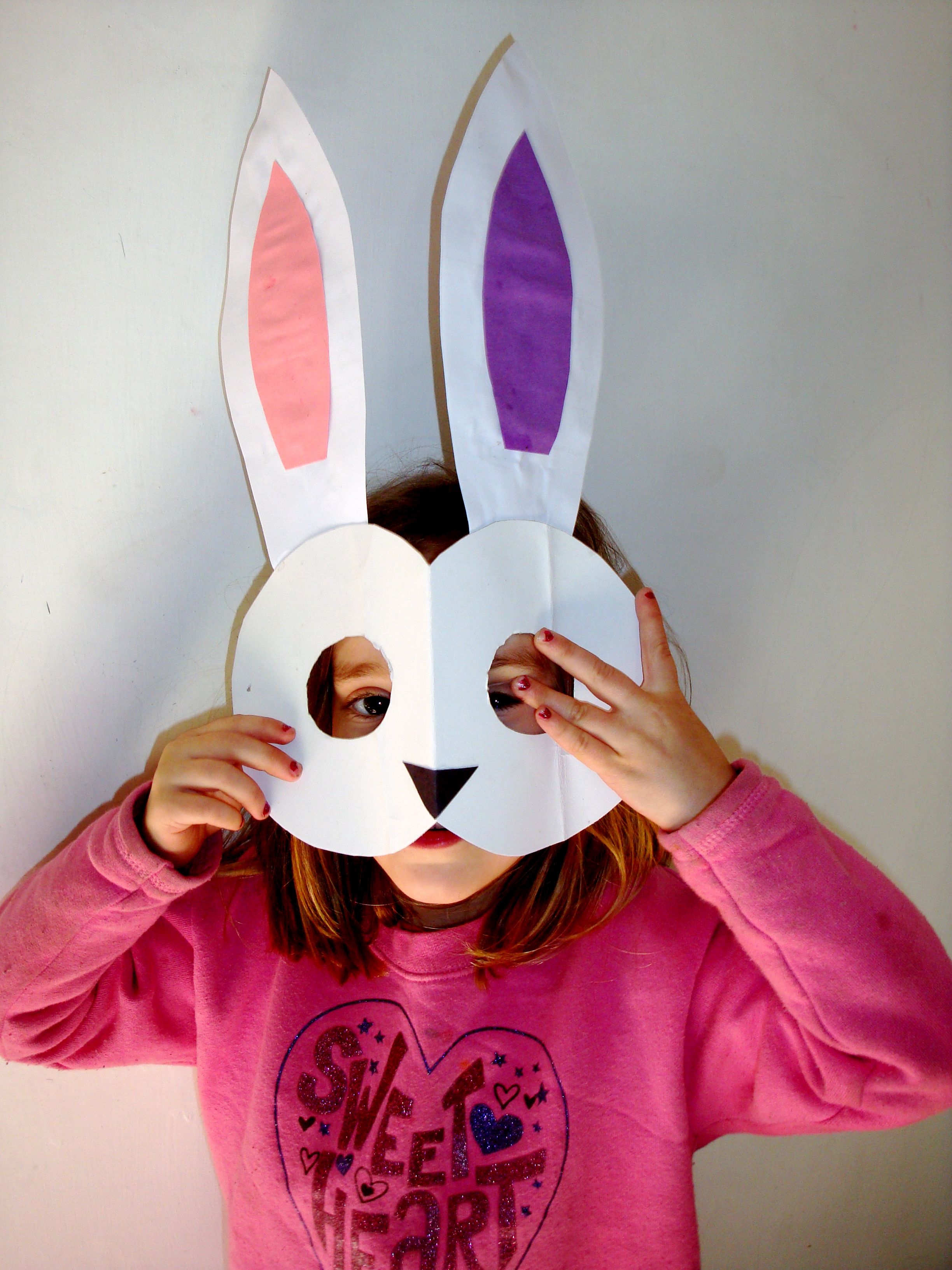 Awesome-Easter-Craft-Idea-for-Kids-Showing-White-Rabbit-Mask-with-Pink-and-Purple-Ears.