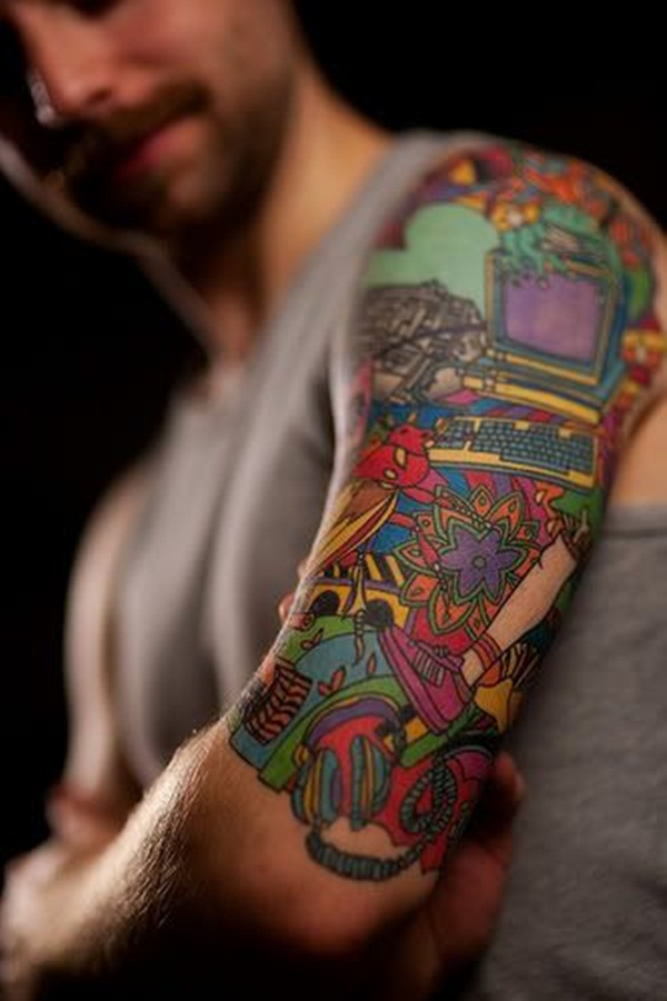 Bright-colour-synthesis-sleeve-tattoo-tatouaz-maniki