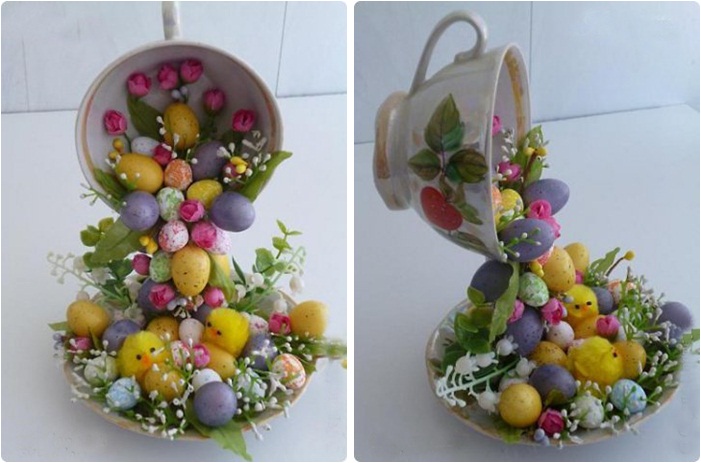 DIY-home-decor-crafts-easter-eggs-chicks-artificial-flowers.