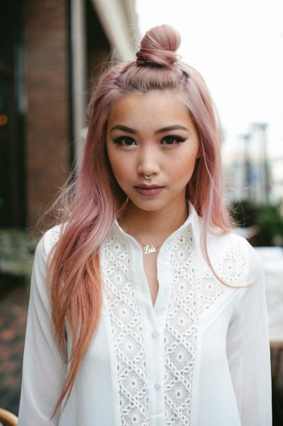 Lovely-Pastel-Pink-Hairstyle-for-Asian-Girls.