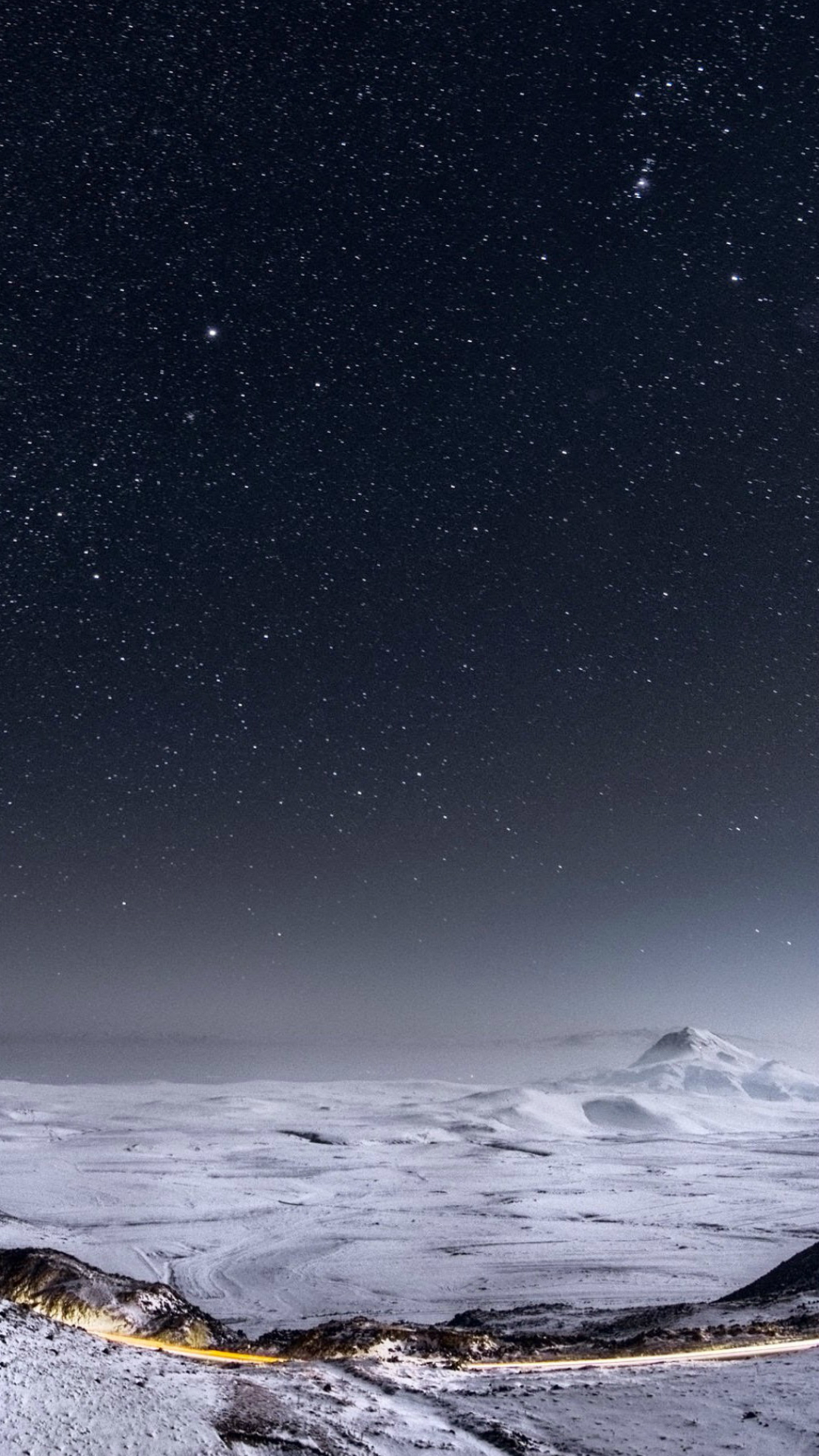 Night-Stars-Mountain-Range-Winter-Landscape-iPhone-6-wallpaper.