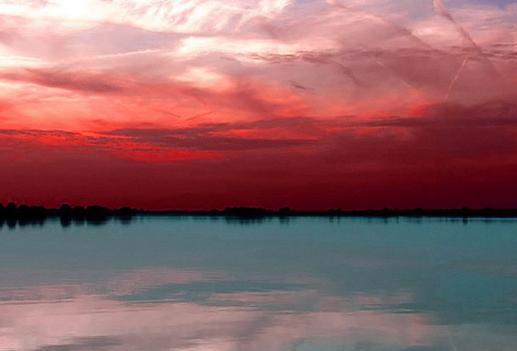 Red-Sky-Lake-Sunset-iPhone-6-Wallpaper-