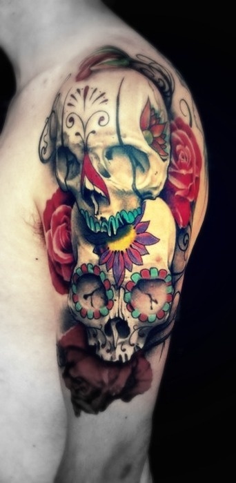 Skulls-sleeve-tattoo-nekrokefales-tatouaz-maniki.