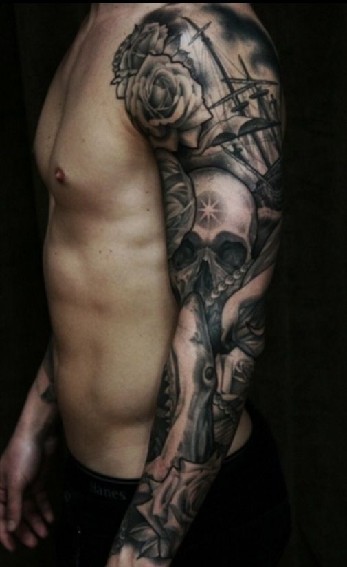 Sleeve-tattoo-ship-skull-tatouaz-maniki