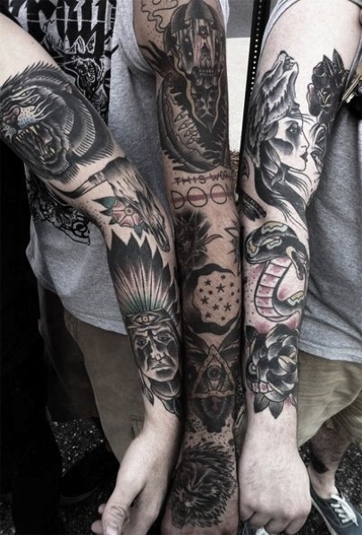 80 ARTISTIC SLEEVE TATTOO FOR MEN - Godfather Style
