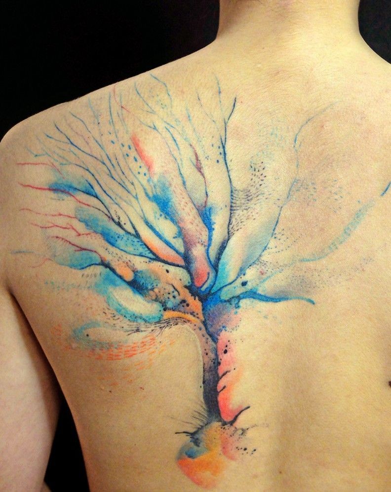 cute_watercolor_tree_tattoo_on_whole_back.