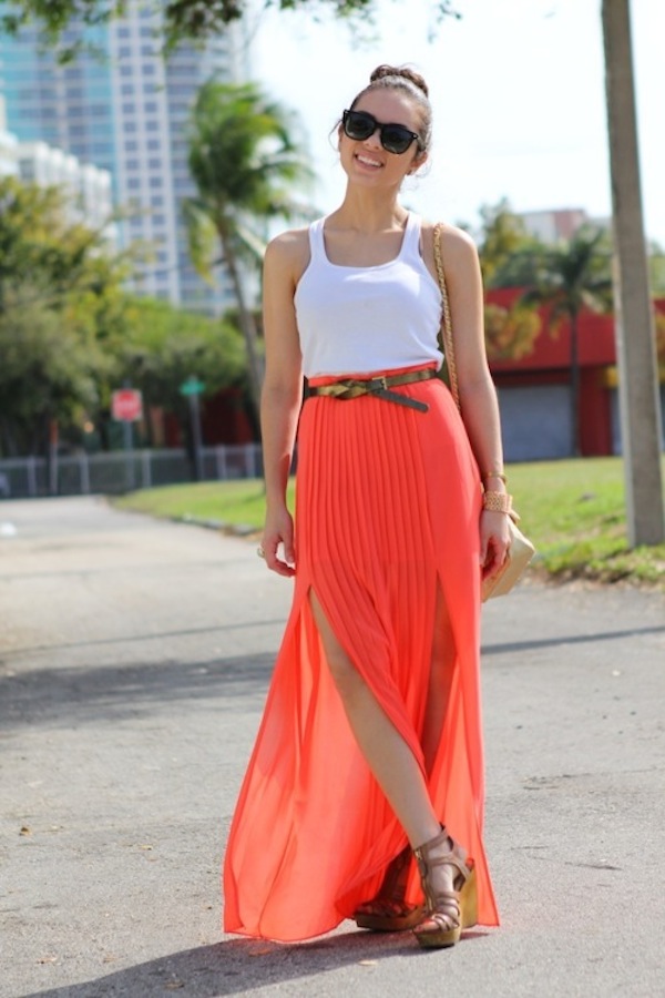 tangerine-pleated-skirt.