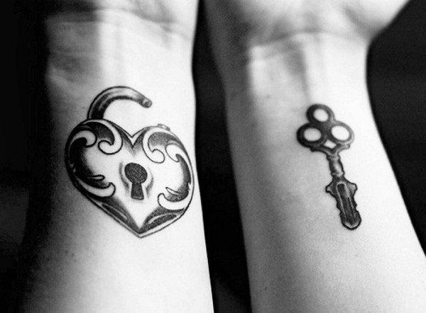 Best-Friend-Tattoos-Lock-And-Key.