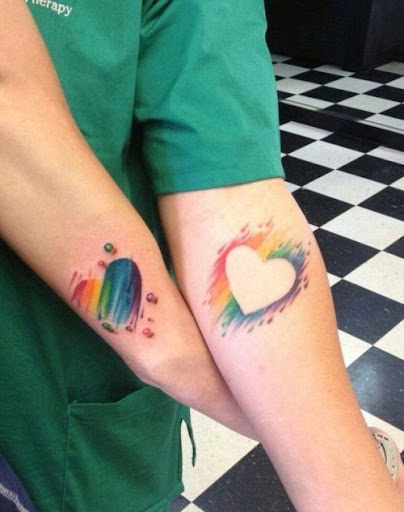 Watercolor-Heart-Tattoos-for-couples