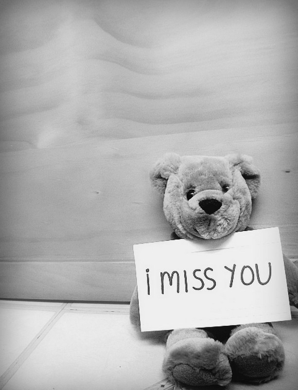 quotes-i-miss-you-Teddy-bear-black-and-white-wallpapers.