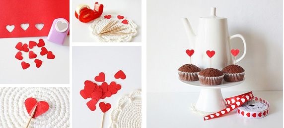 homemade-valentines-day-gifts-for-him-cupcakes-sticks-red-paper-hearts
