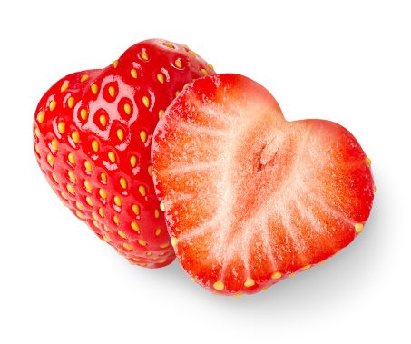 Heart-shaped strawberries