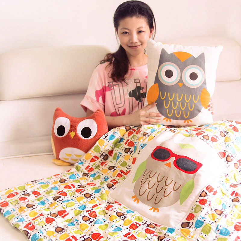2015-new-Cute-owl-pillow-cushion-quilt-dual-conditioned-home-office-cushion-blanket-cotton-doll-font