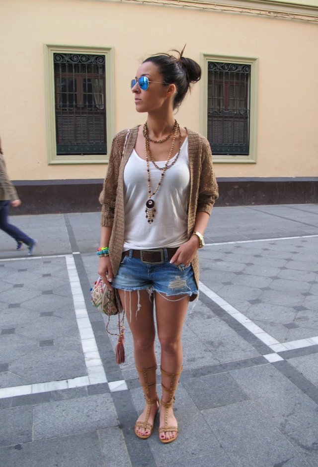 Casual White Tee Outfit Idea with Denim Shorts