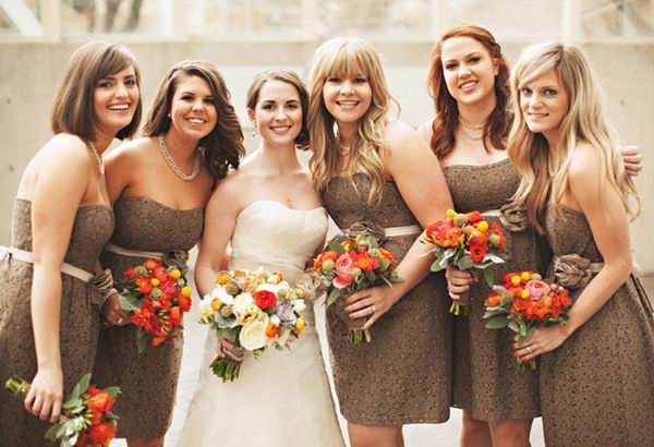 brown-lace-bridesmaid-dresses-for-Fall-wedding