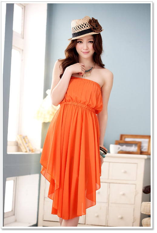 cool summer orange dress