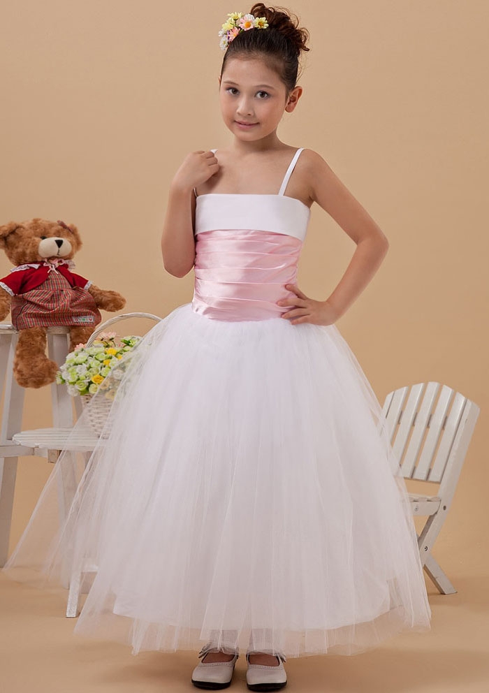 custom-made-a-line-spaghetti-straps-floor-length-white-organza-flower-girl-dresses-with-pink-belt