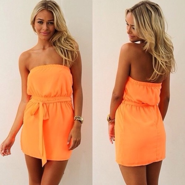 orange summer dresss