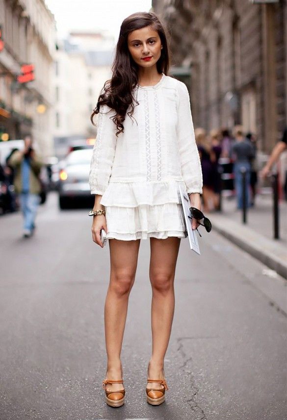 street style white dress