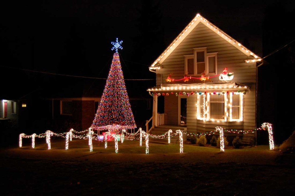 Exterior-Christmas-Light-Decoration-Ideas-with-Christmas-Tree.