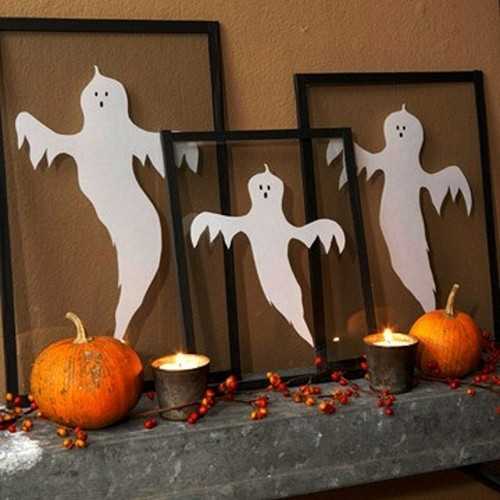 Stunning Ghost White Halloween Decorations Ideas Craft Canddle Pumkins