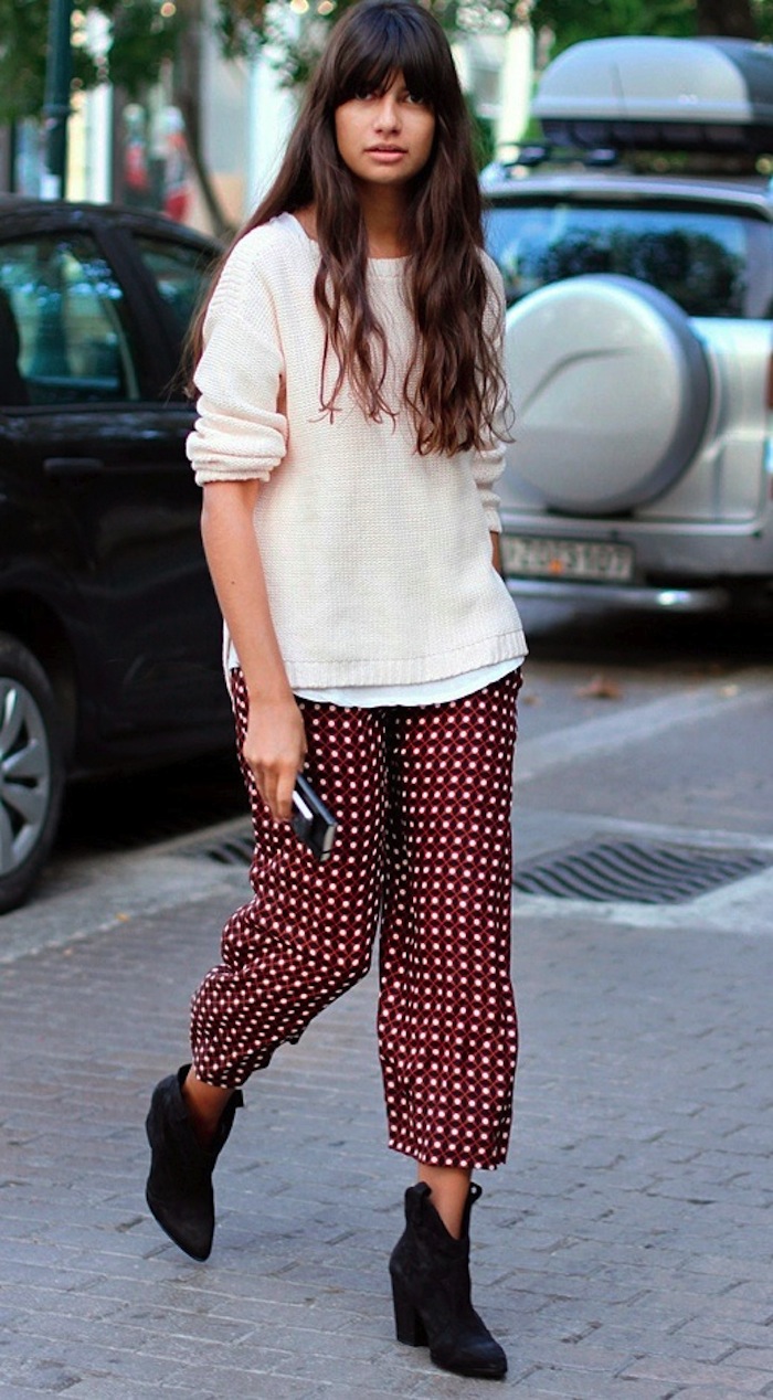 street-style-pajama-and-sweater for a date