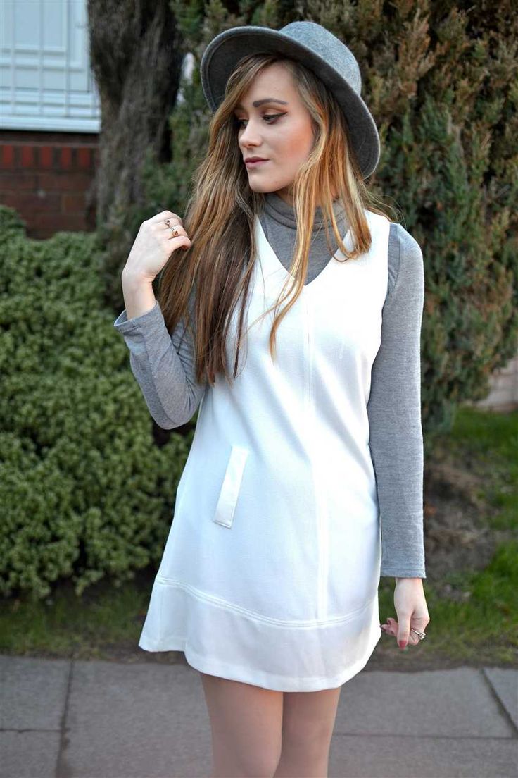 white pinafore dress