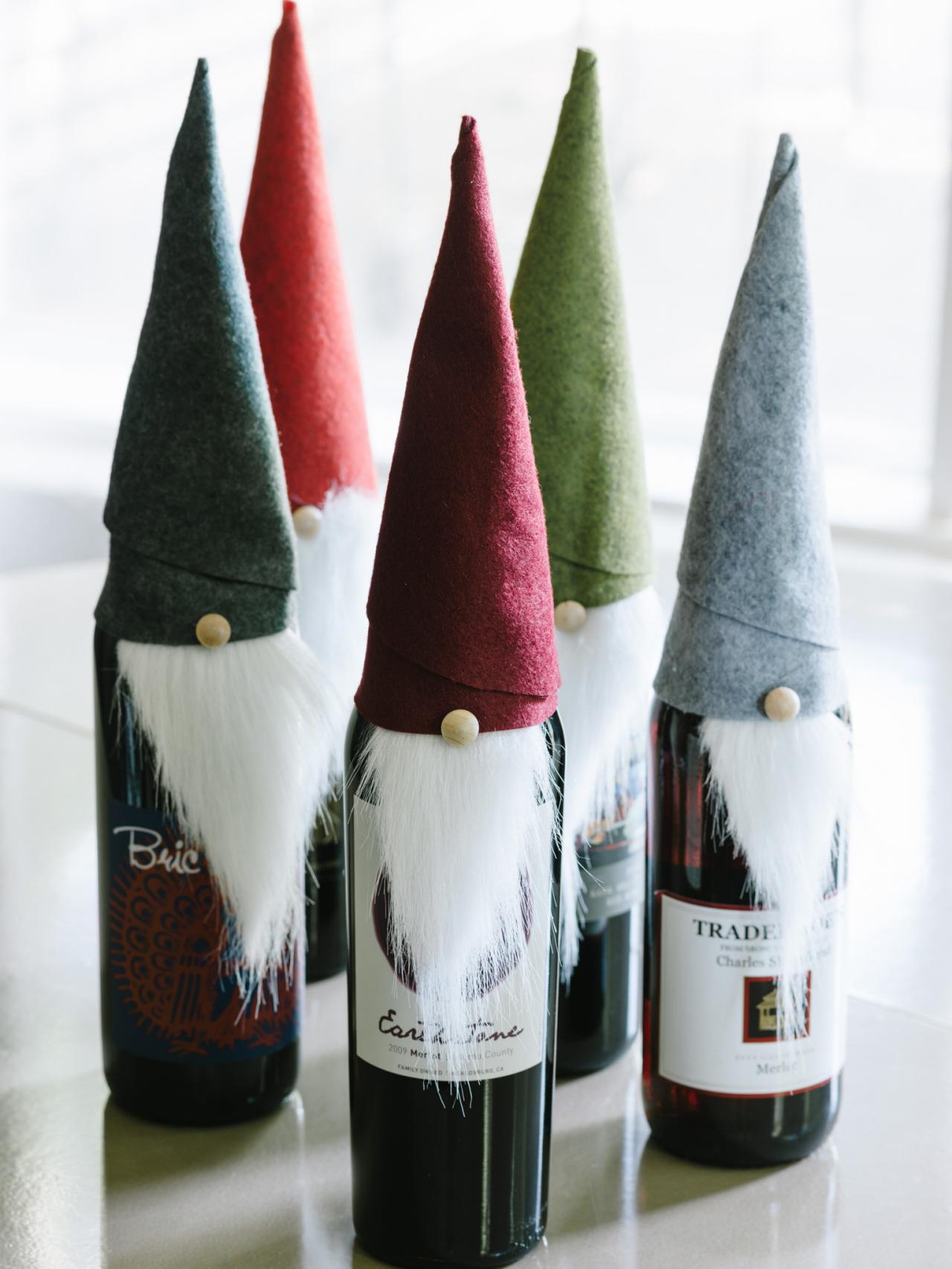 BPF_Holiday-House_interior_handmade-hosts-gifts_elf-wine-bottle-covers_