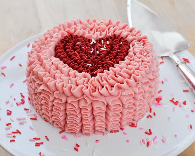 Valentine's Day Ruffle Cake.