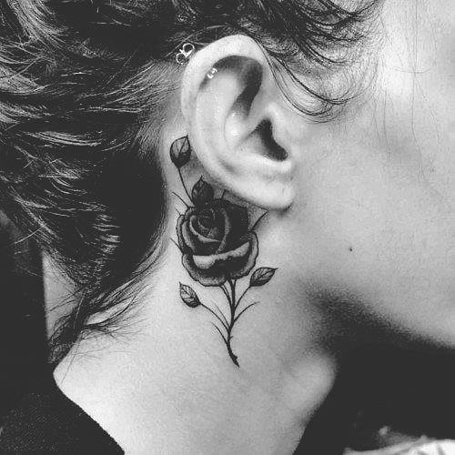 black-and-white-neck-tattoo-rose-rose-tattoo-
