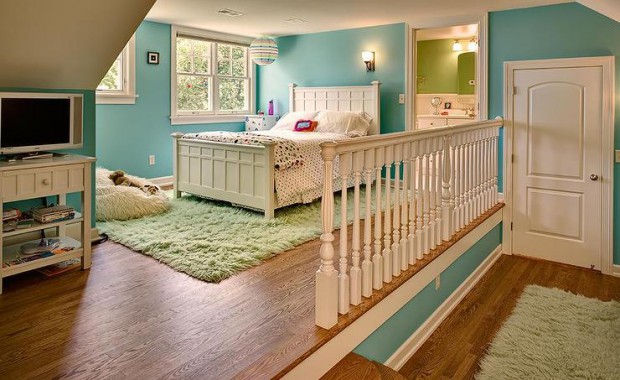 step-up-kids-bedroom-blue-and-green-girls-room-green-shag-rug-