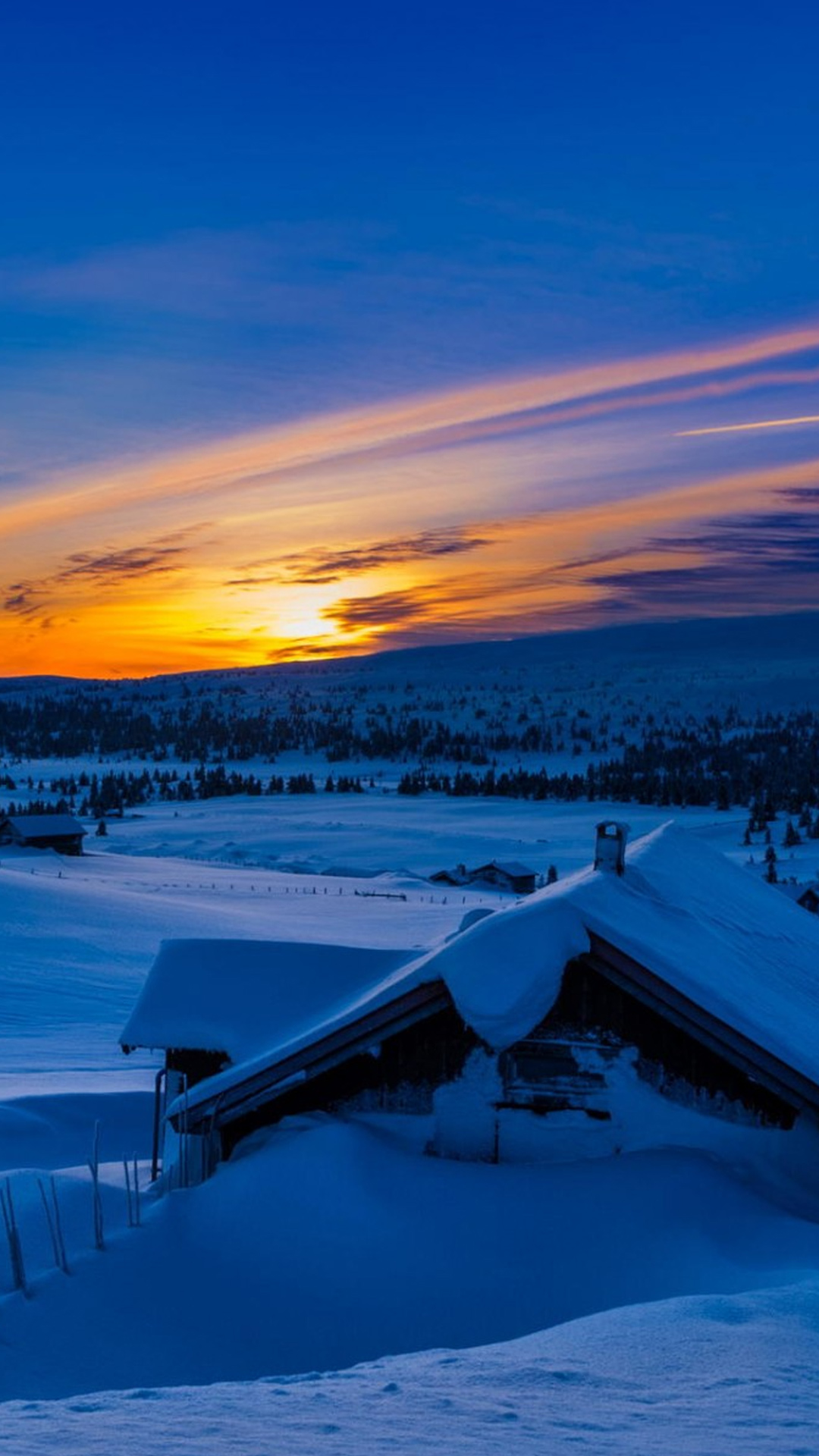 Beautiful-Sunset-Winter-Chalet-Snow-iPhone-6-Plus-HD-Wallpaper.