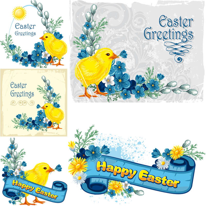 Easter-greeting-cards-with-chick-vector.