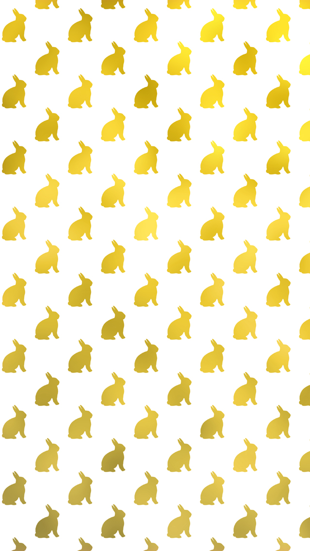 Gold Faux Foil Metallic Bunnies Background Bunny Pattern Texture