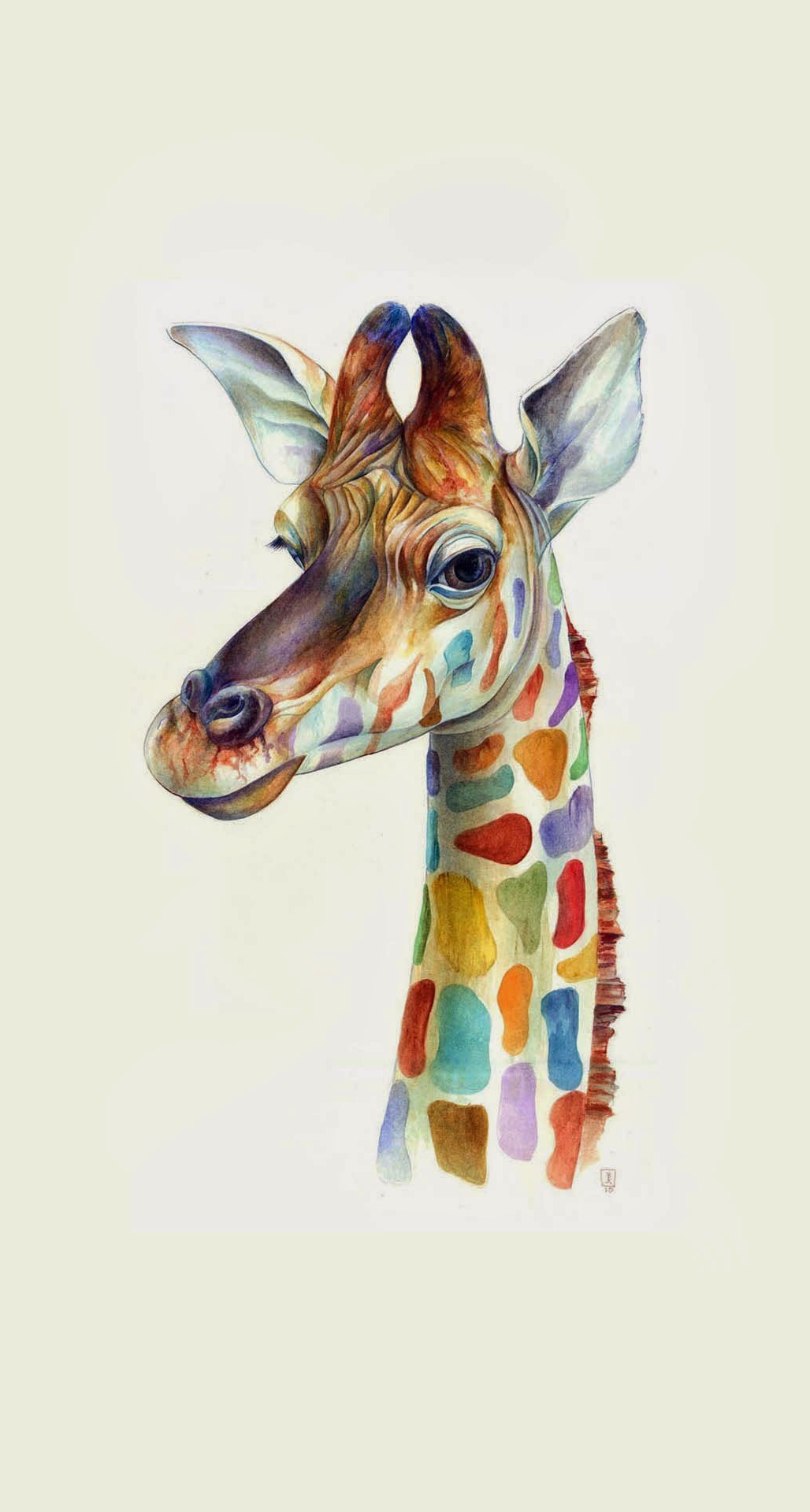 Friendly-Giraffe-Colorful-iPhone-6-Plus-HD-Wallpaper.