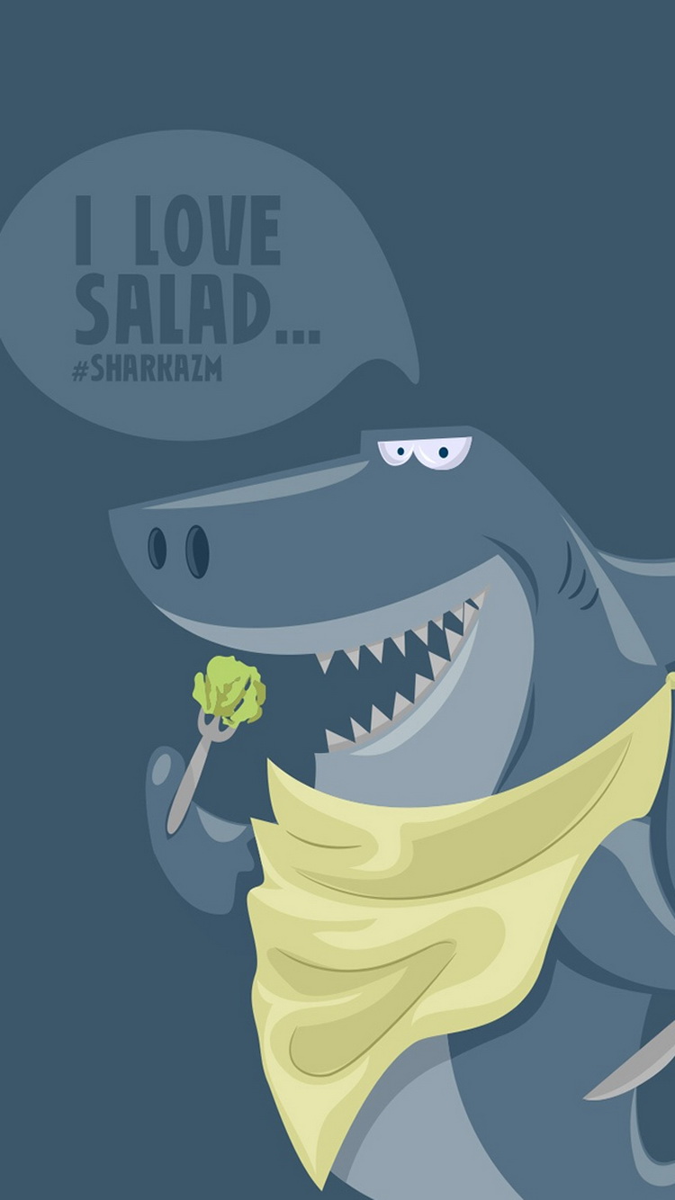 Funny-Shark-Illustration-iPhone-6-Wallpaper.