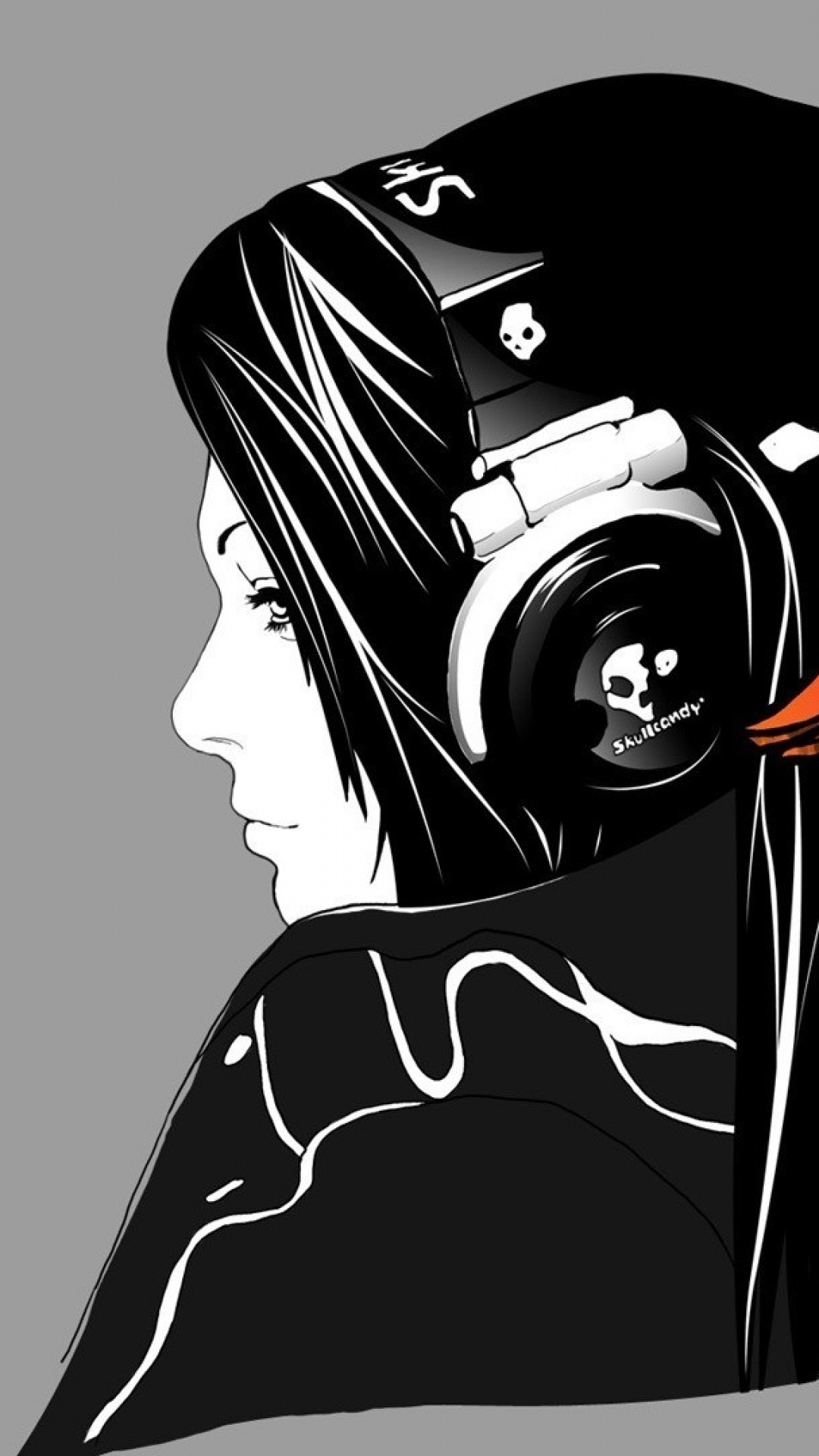 Minimal-Girl-Skull-Headphones-Music-iPhone-6-Plus-HD-Wallpaper.