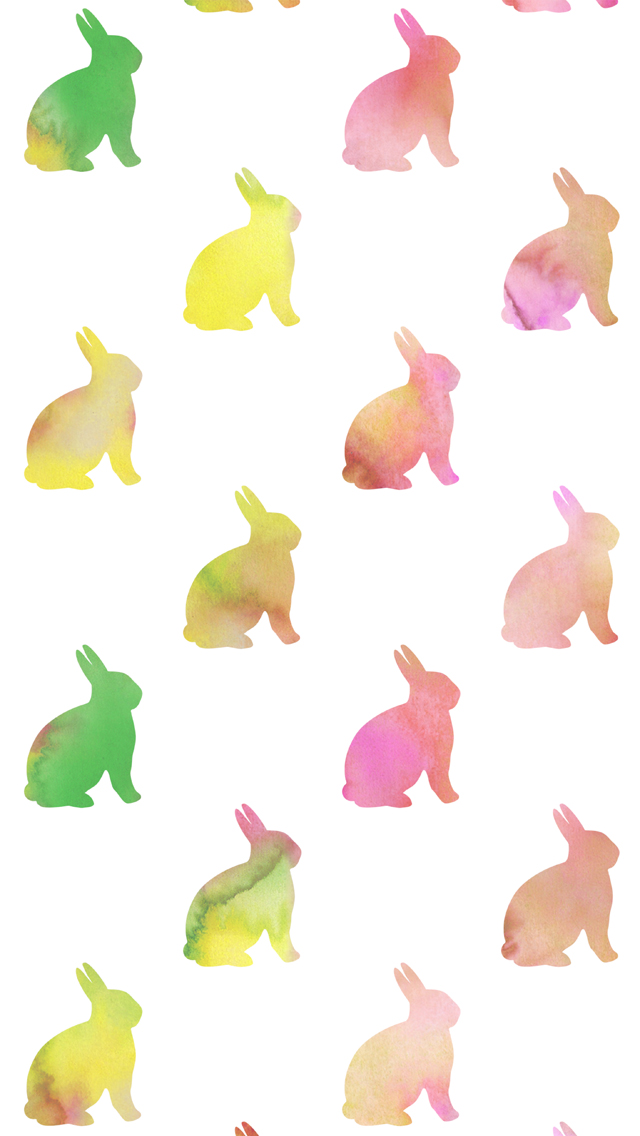 Watercolor Purple Pink Green Bunnies Background Bunny Pattern Texture