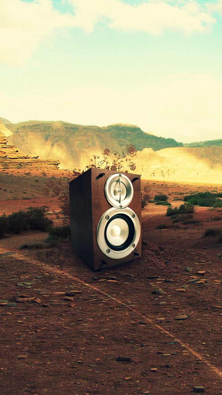 Speaker-In-Desert-iPhone-6-Wallpaper.